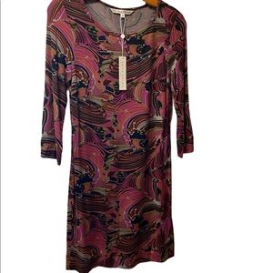 New Trina Turk Multi Color Jersey Shift Dress